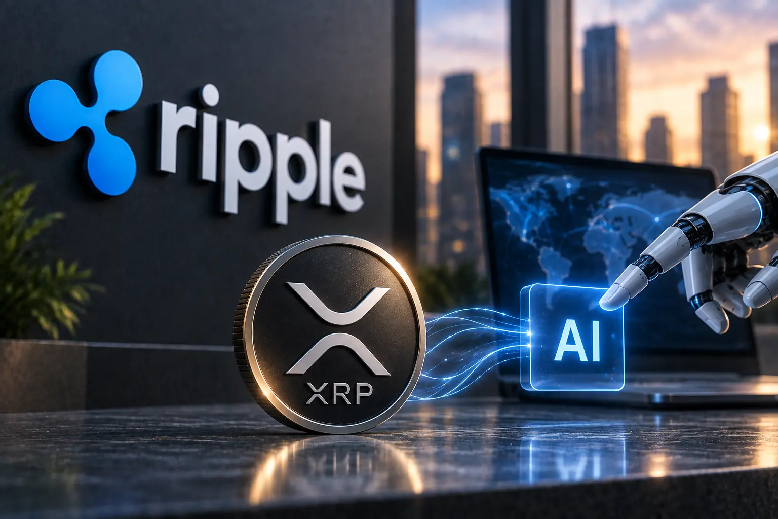 XRP vor dem KI-Durchbruch? Ripple öffnet neuen Milliardenmarkt. Hinweis: Bild mit Hilfe von KI generiert.