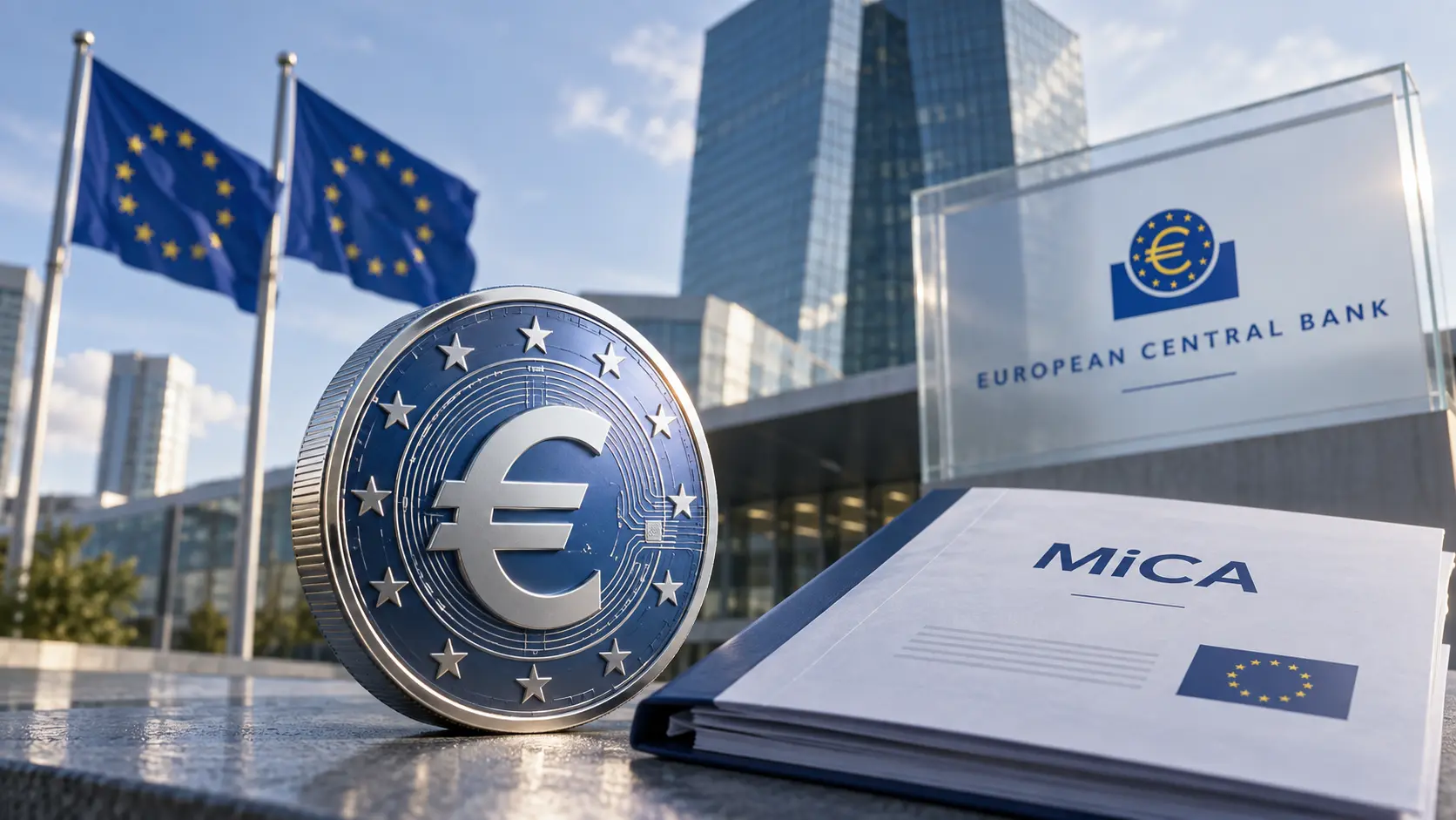 Stablecoins in der EU vor Umbruch: EZB will zentrale MiCA-Regel kippen. Hinweis: Bild mit Hilfe von KI erstellt.