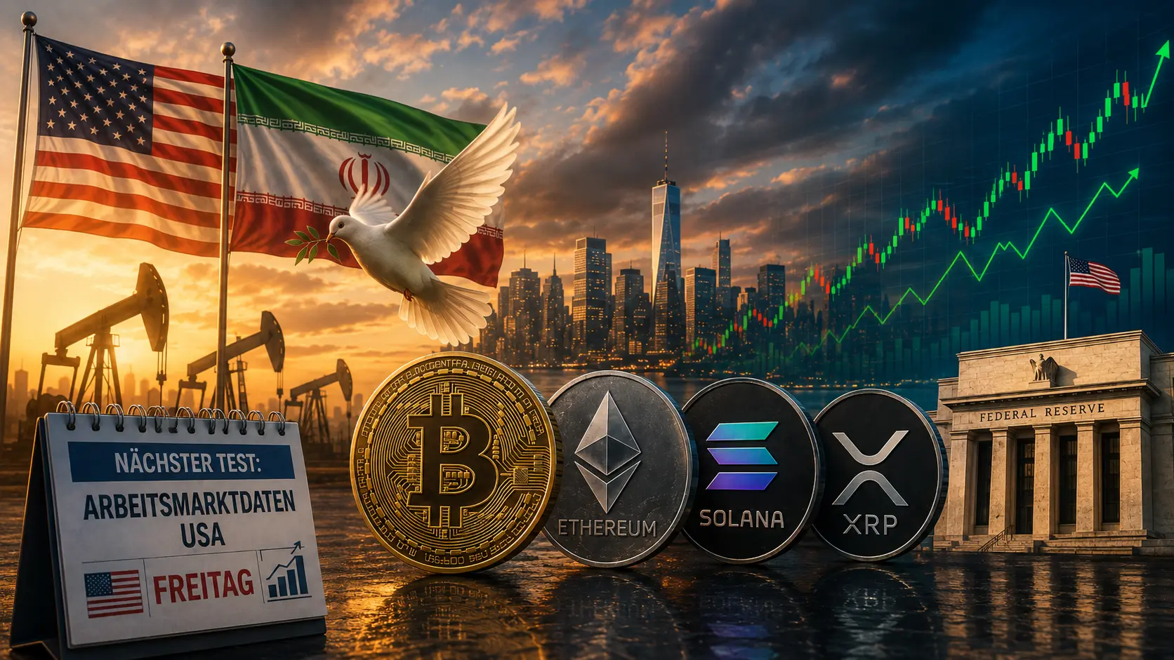 Neue Hoffnung für Krypto – kommt jetzt die Wende im Iran-Konflikt? Hinweis: Bild wurde mithilfe von KI generiert.