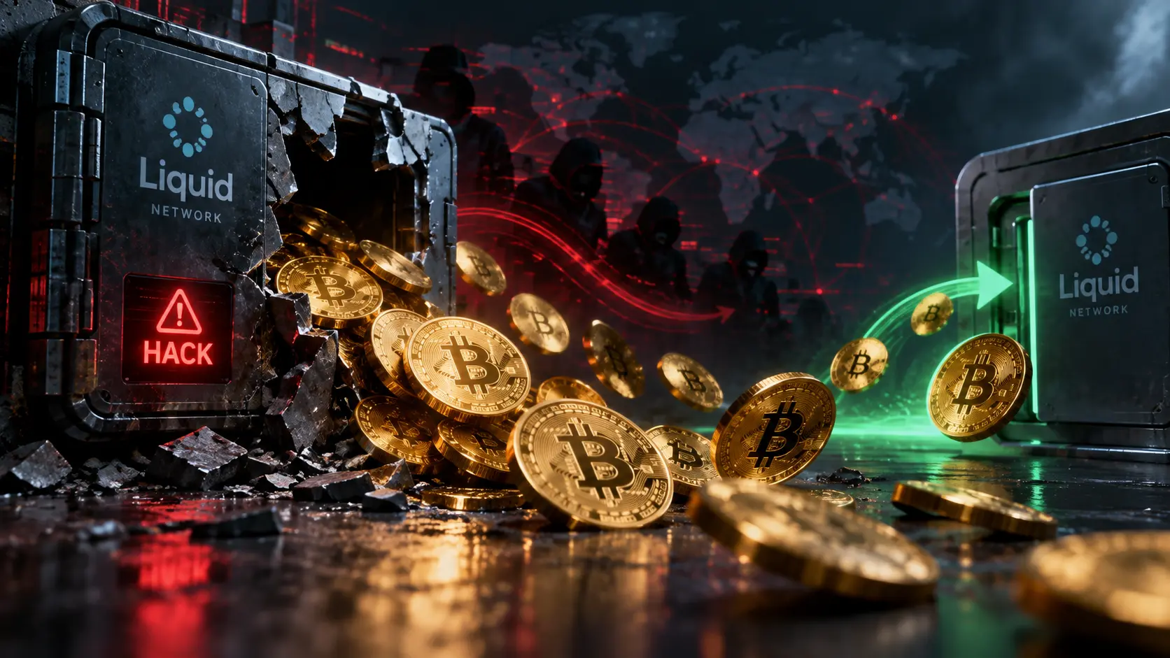 Mega-Hack bei Liquid: Kommt jetzt ein Großteil der BTC zurück? Bild mithilfe von KI generiert