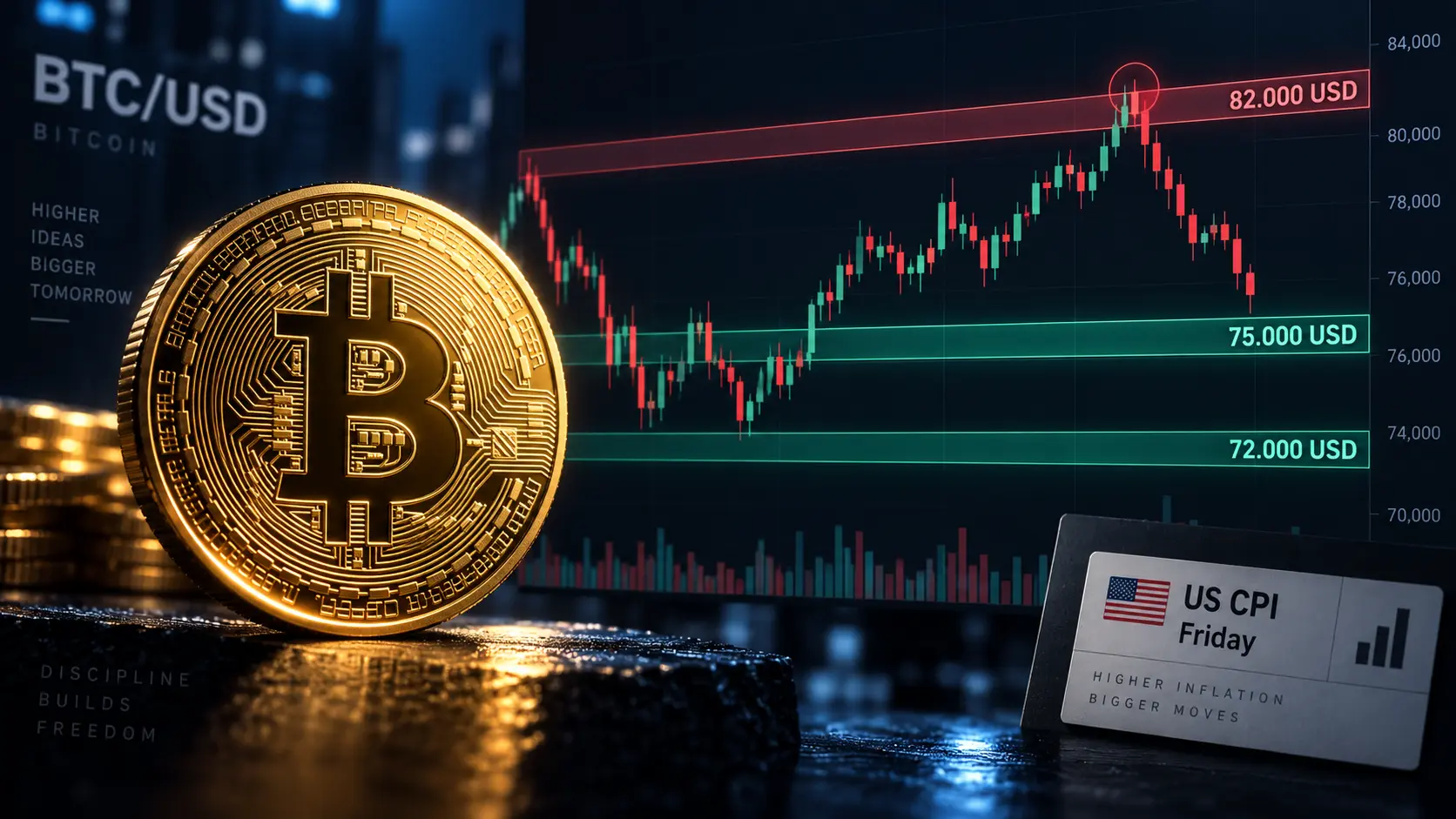 Bitcoin-Kurs: Vor der Fed-Entscheidung wird es jetzt ernst. Bild mit Hilfe von KI generiert.