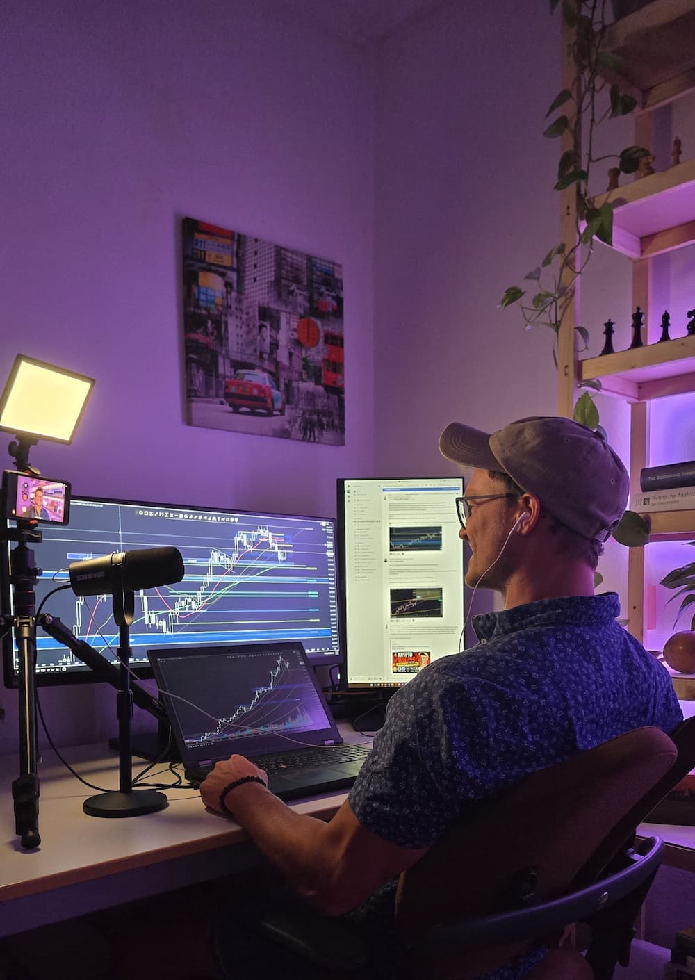 Alec Beisswenger am Trading- und Streaming-Setup