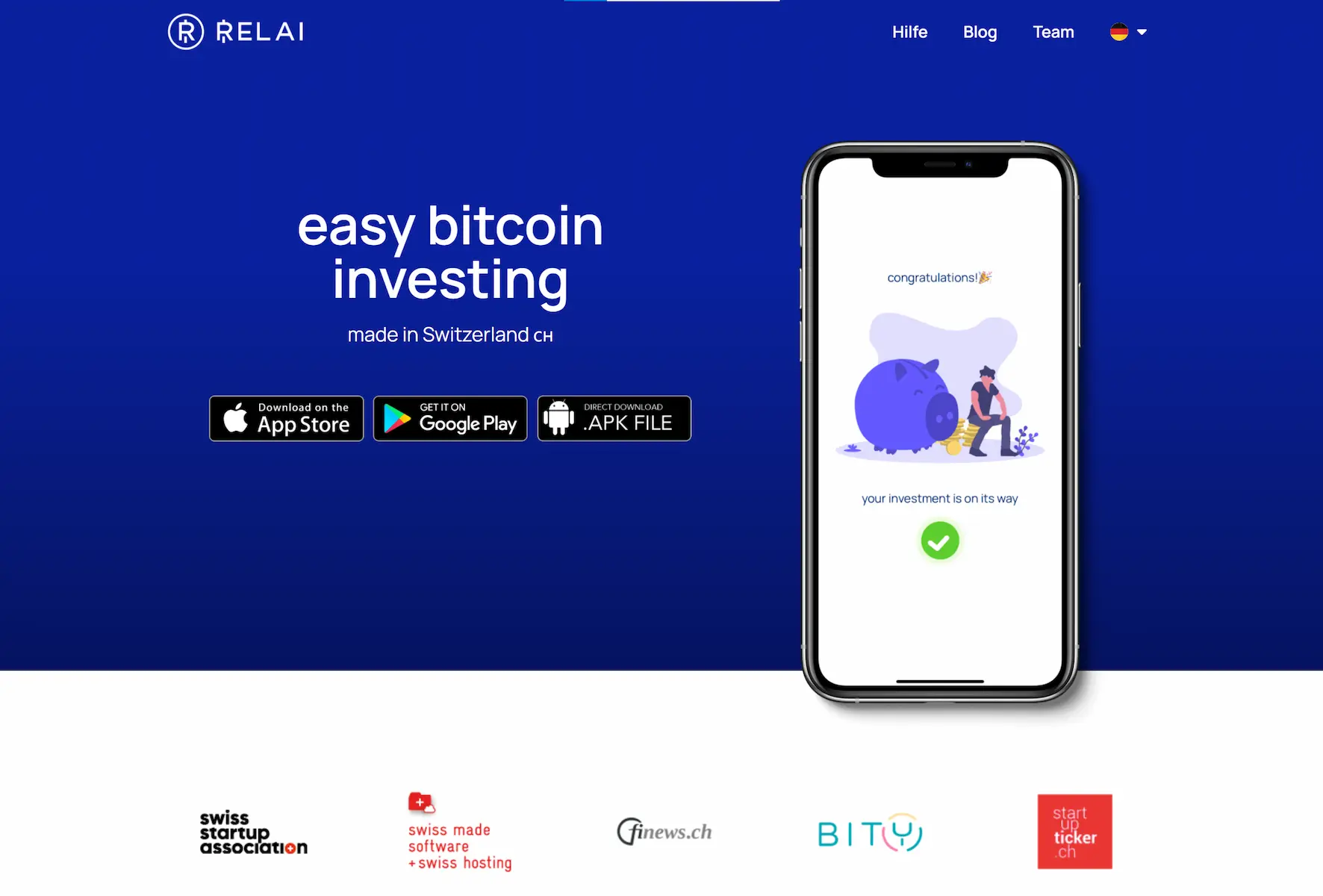 Relai App: Webseite