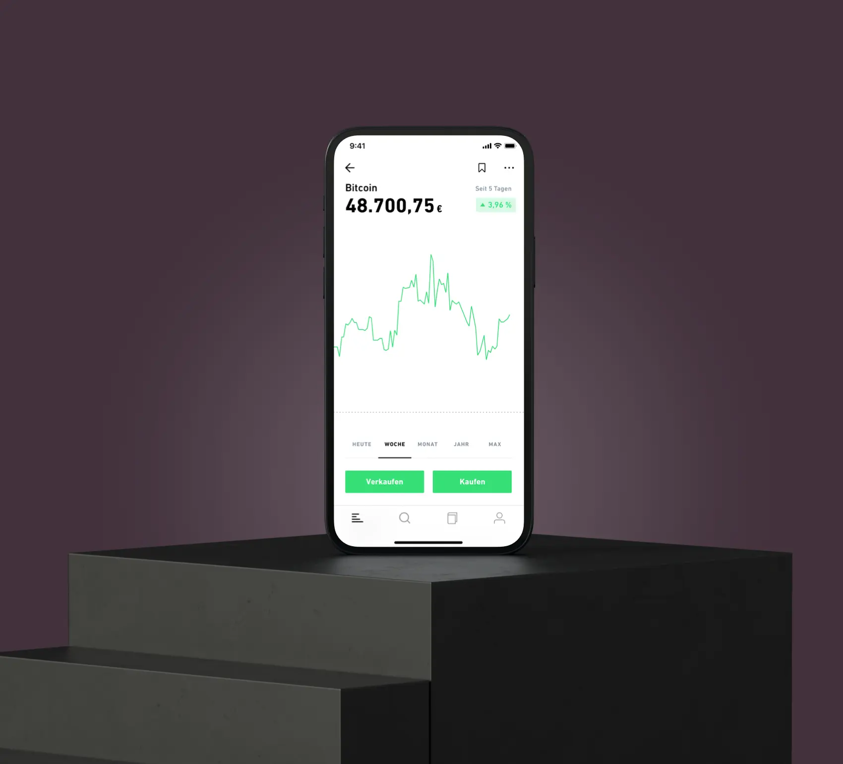 Trade Republic App um Bitcoin (BTC) zu kaufen
