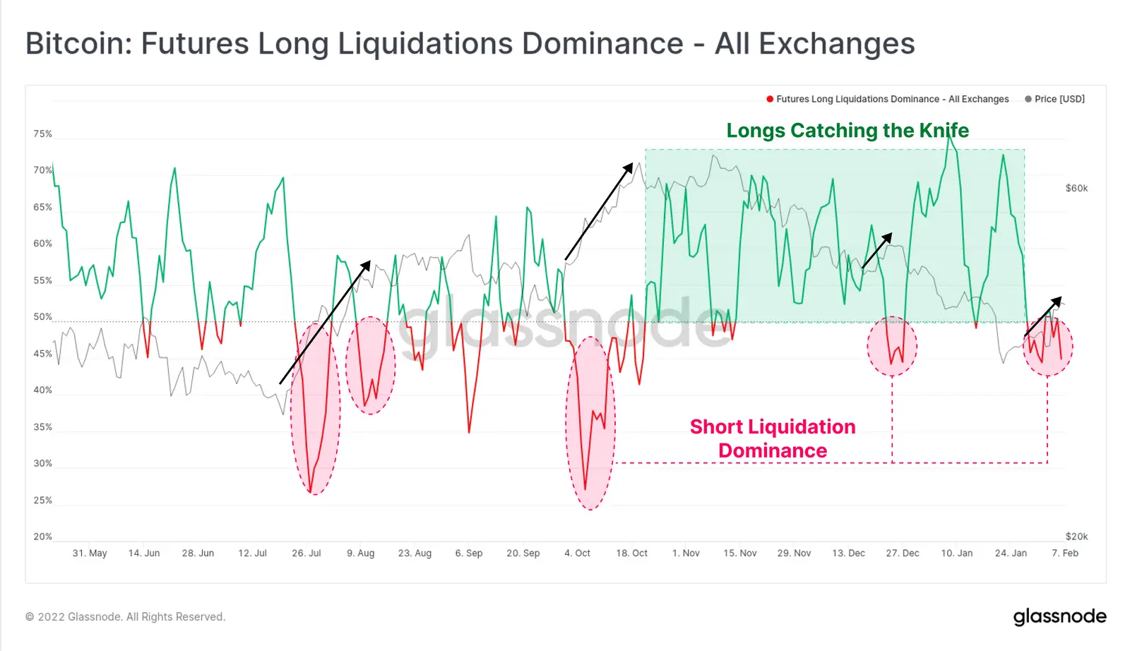 Bitcoin Futures Long Liquidations - Grafik