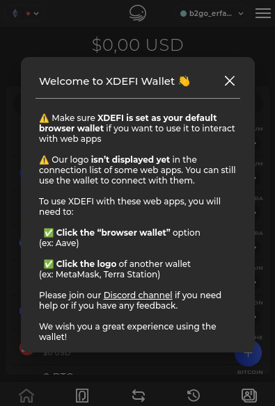 XDEFI Terra Wallet Start - Bild