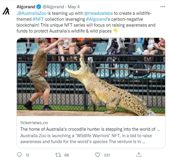 Algorand Nutzung durch australischen Zoo