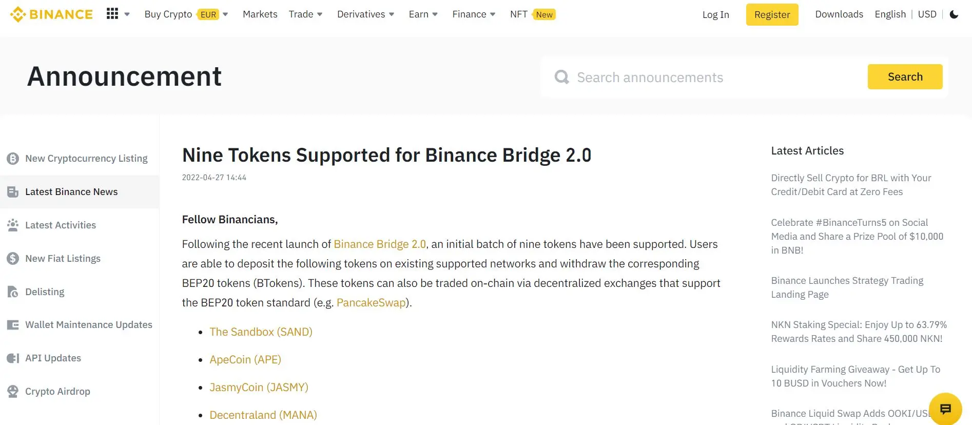 Binance Bridge 2.0