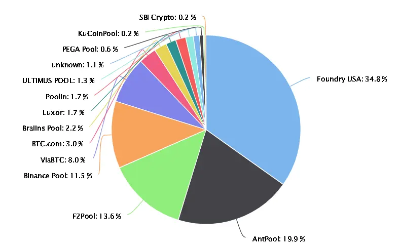 Verteilung der Bitcoin Hashrate im Januar 2023