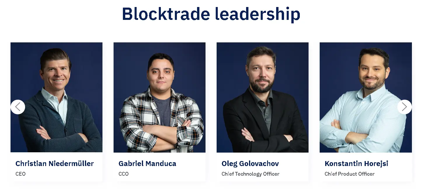 Das Team der Krypto-Börse Blocktrade