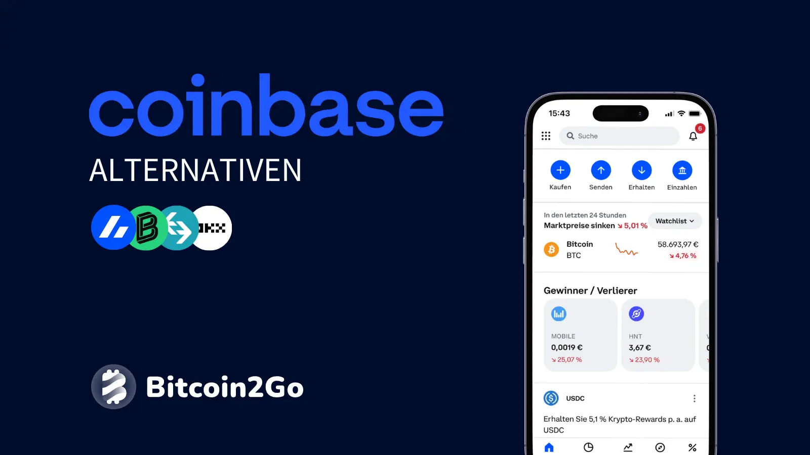 Coinbase Alternativen » Top Anbieter im Vergleich (2025)
