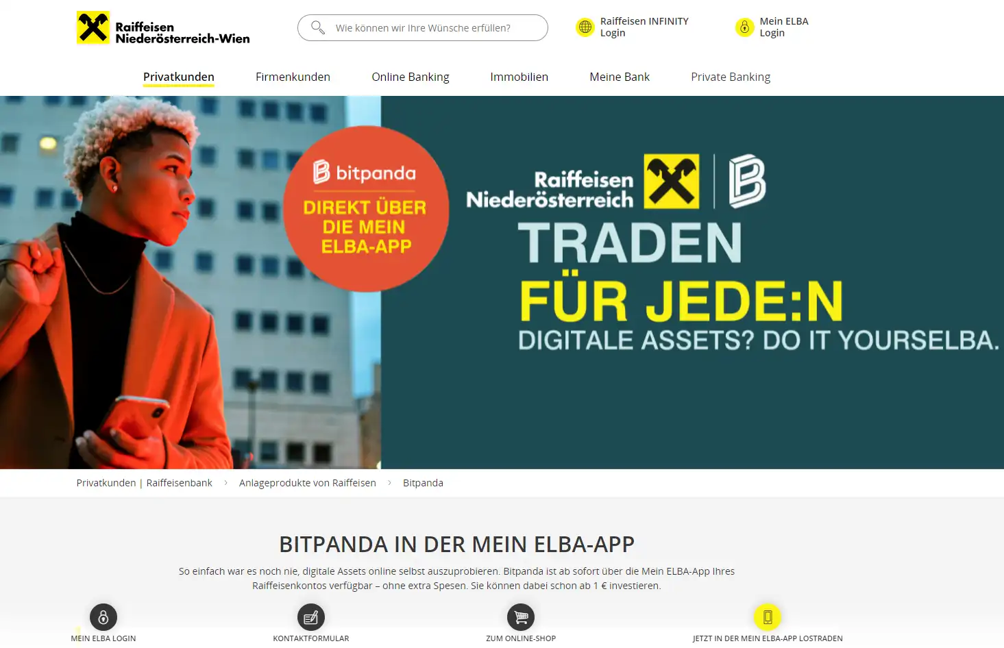 Die Partnerschaft zwischen Raiffeisen Niederösterreich und Bitpanda.