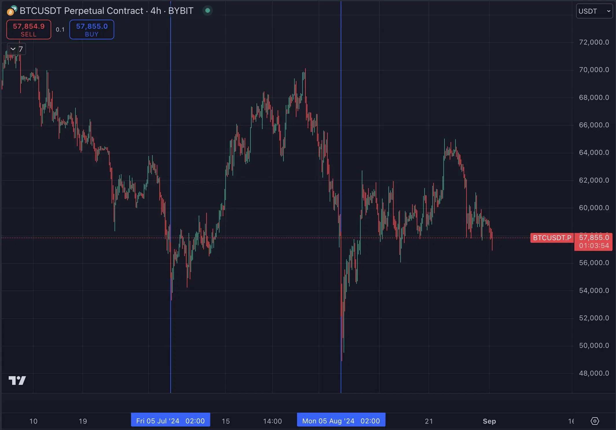 Bärischer Trend Bitcoin-Kurs 2024 Fünfter Monatstag