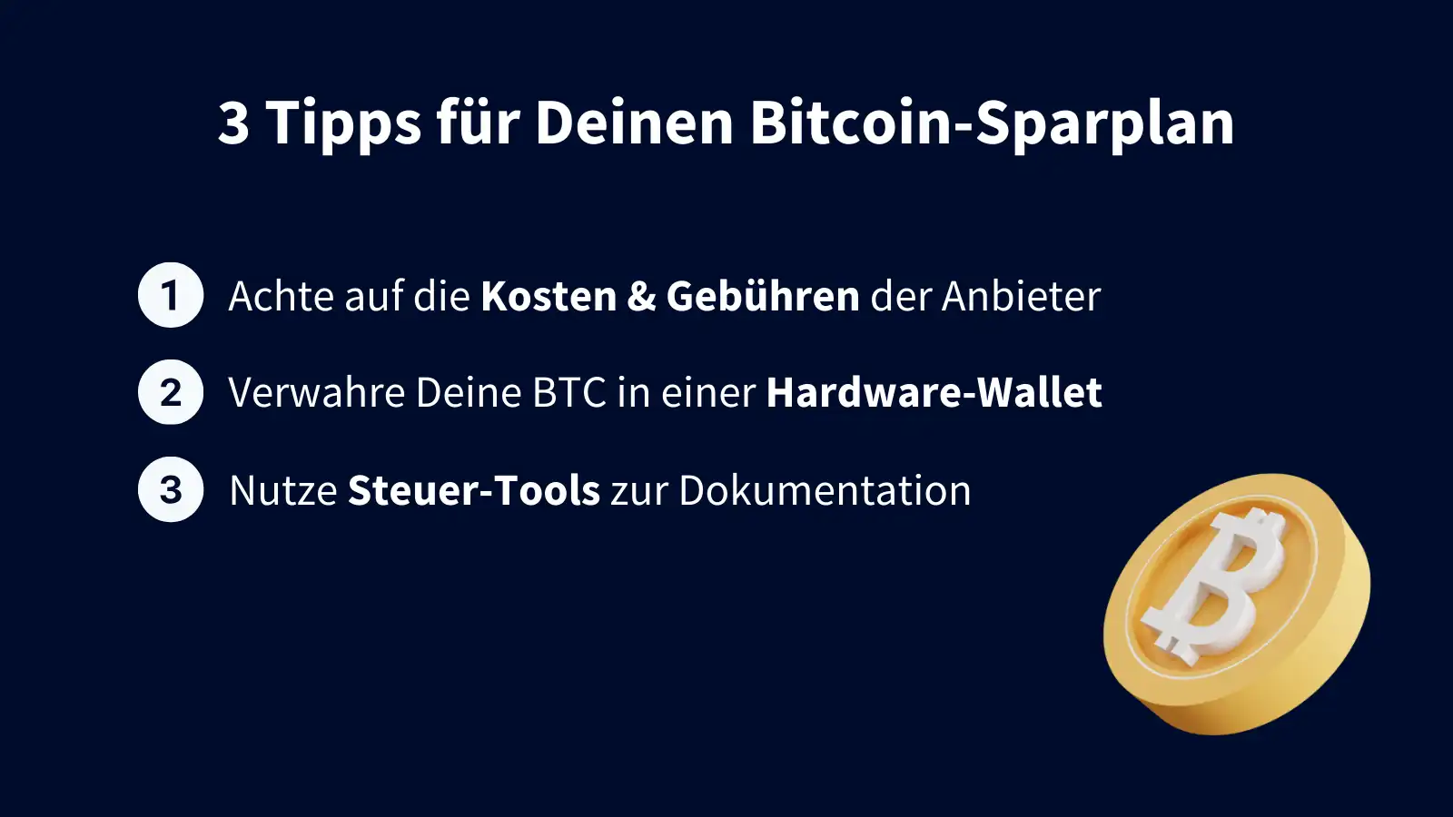 3 Tipps für Deinen Bitcoin-Sparplan