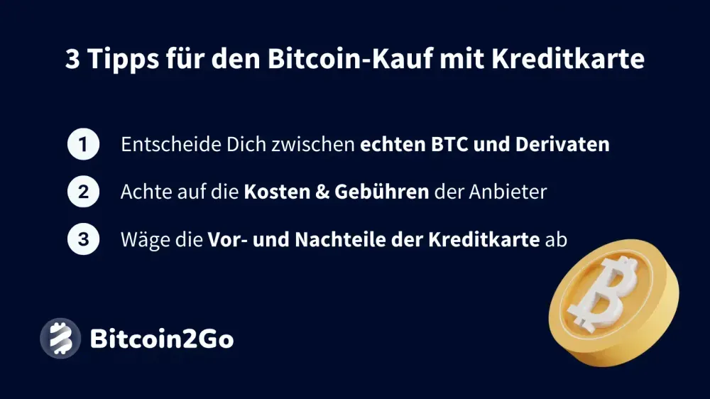 Tipps für den Kauf von BTC per Kreditkarte