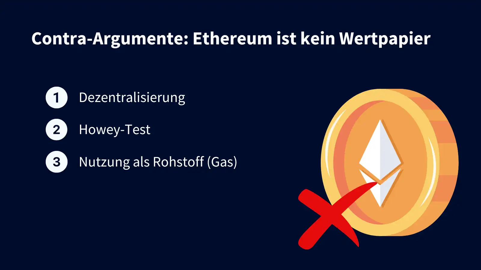 Contra-Argumente: Ethereum ist kein Wertpapier