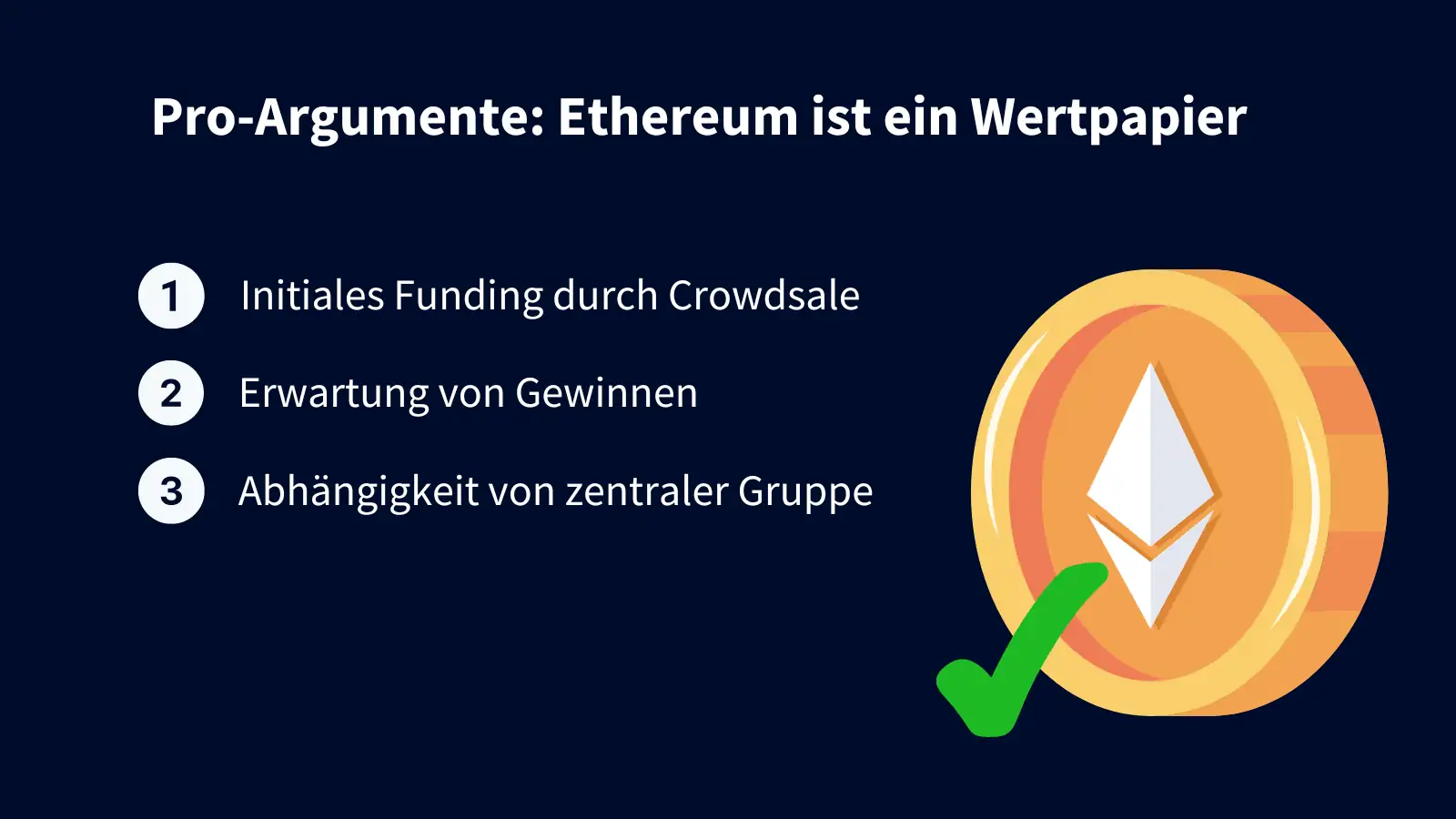 Pro-Argumente: Ethereum ist ein Wertpapier