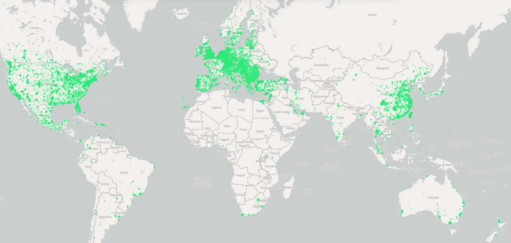 Weltkarte mit globaler Verteilung der Helium-Hotspots am 30.10.2024