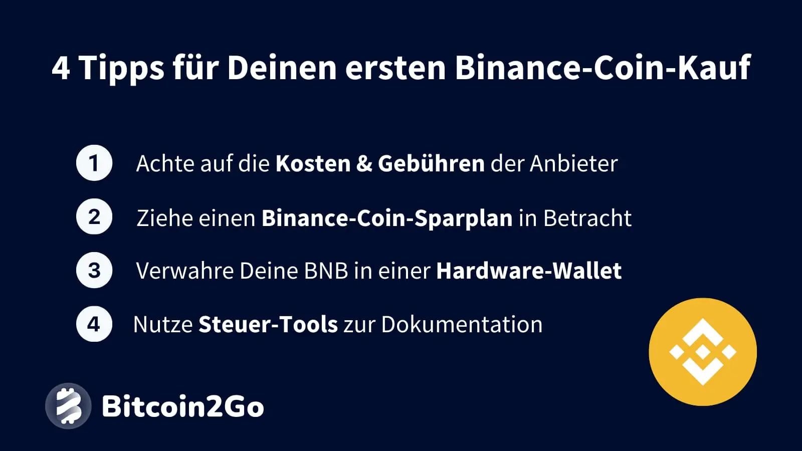 Binance Coin Tipps und Tricks