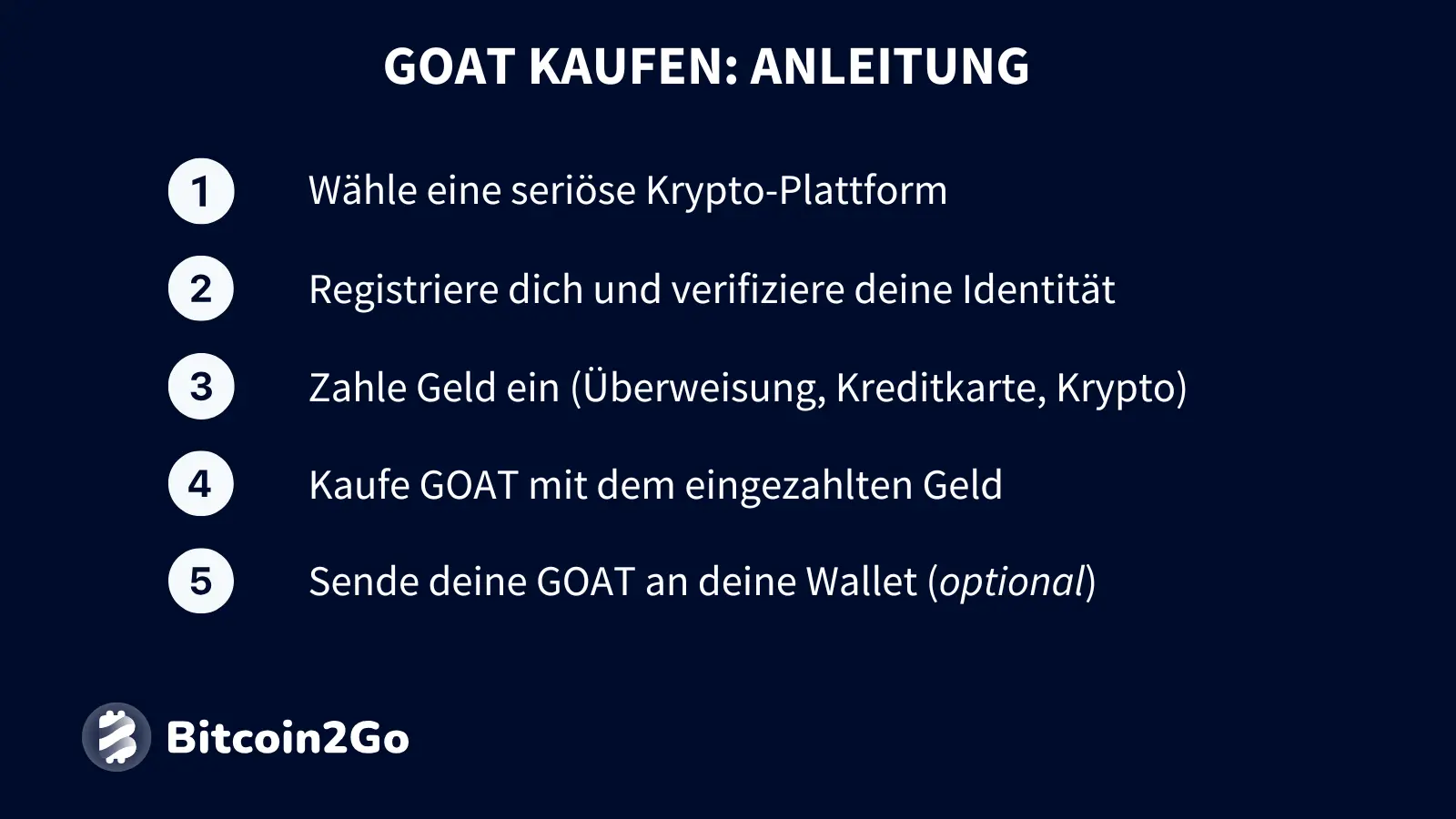 So kaufst du deine ersten GOAT Token in nur 5 einfachen Schritten