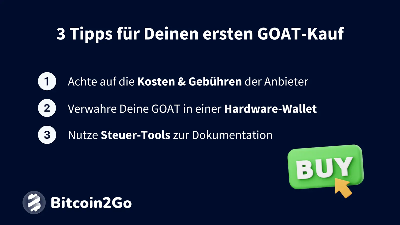 3 Tipps für deinen ersten GOAT-Kauf