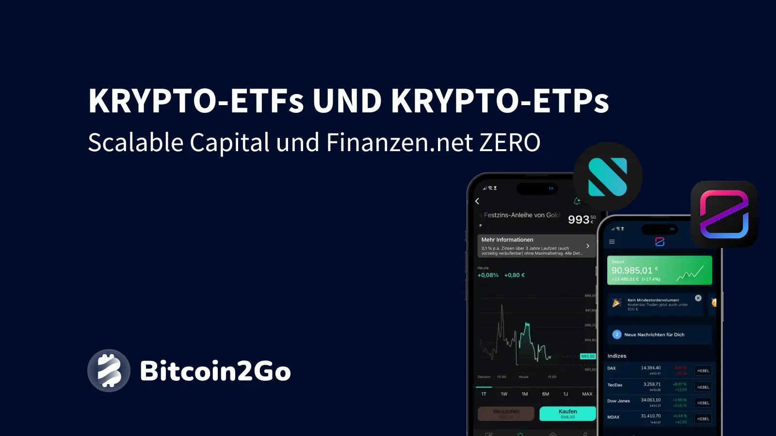 Um Krypto-ETPs zu kaufen, sind Scalable Capital und Finanzen.net Zero die besten Anbieter