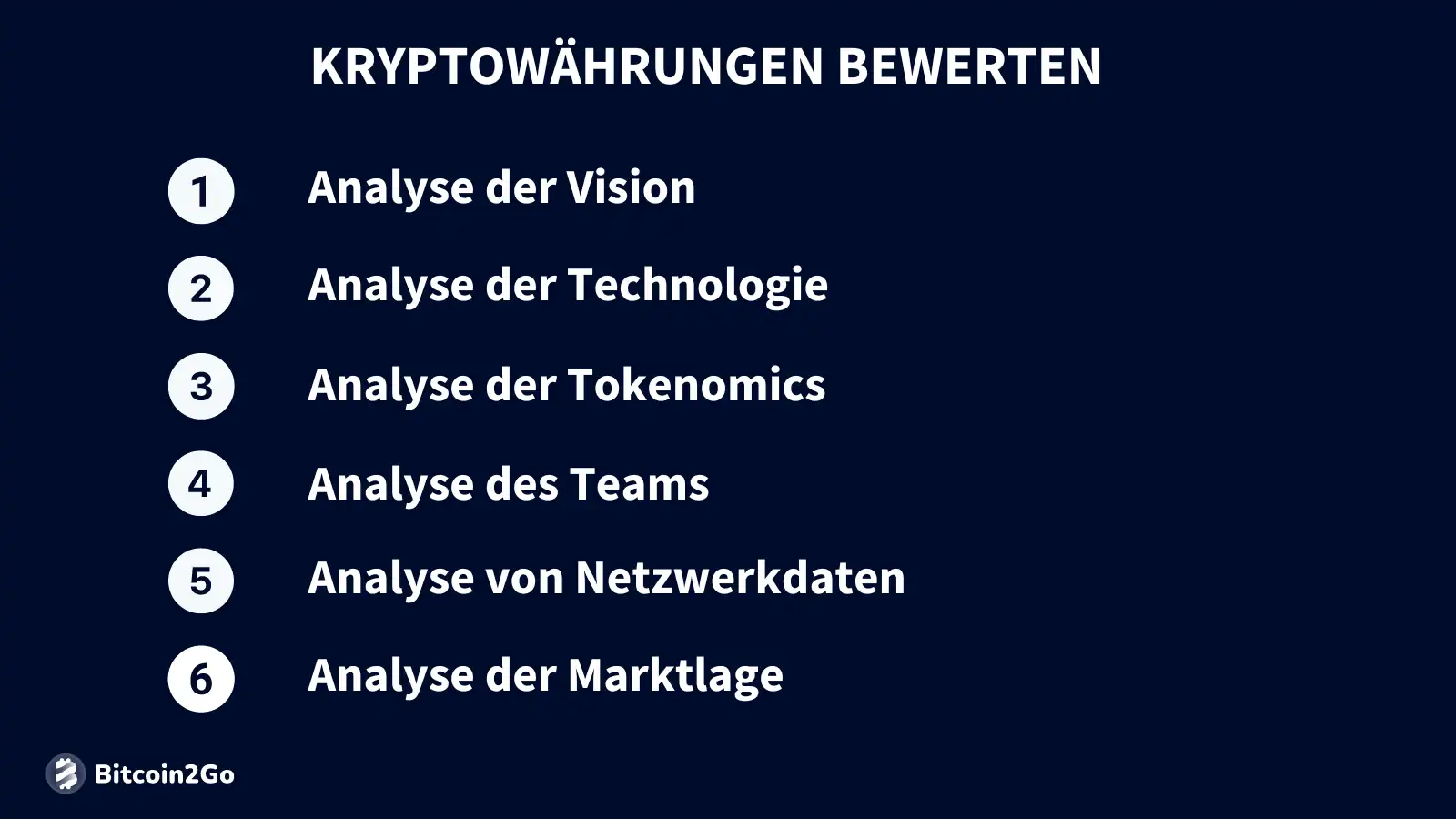 Unsere sechs Kriterien zur Bewertung von Kryptowährungen