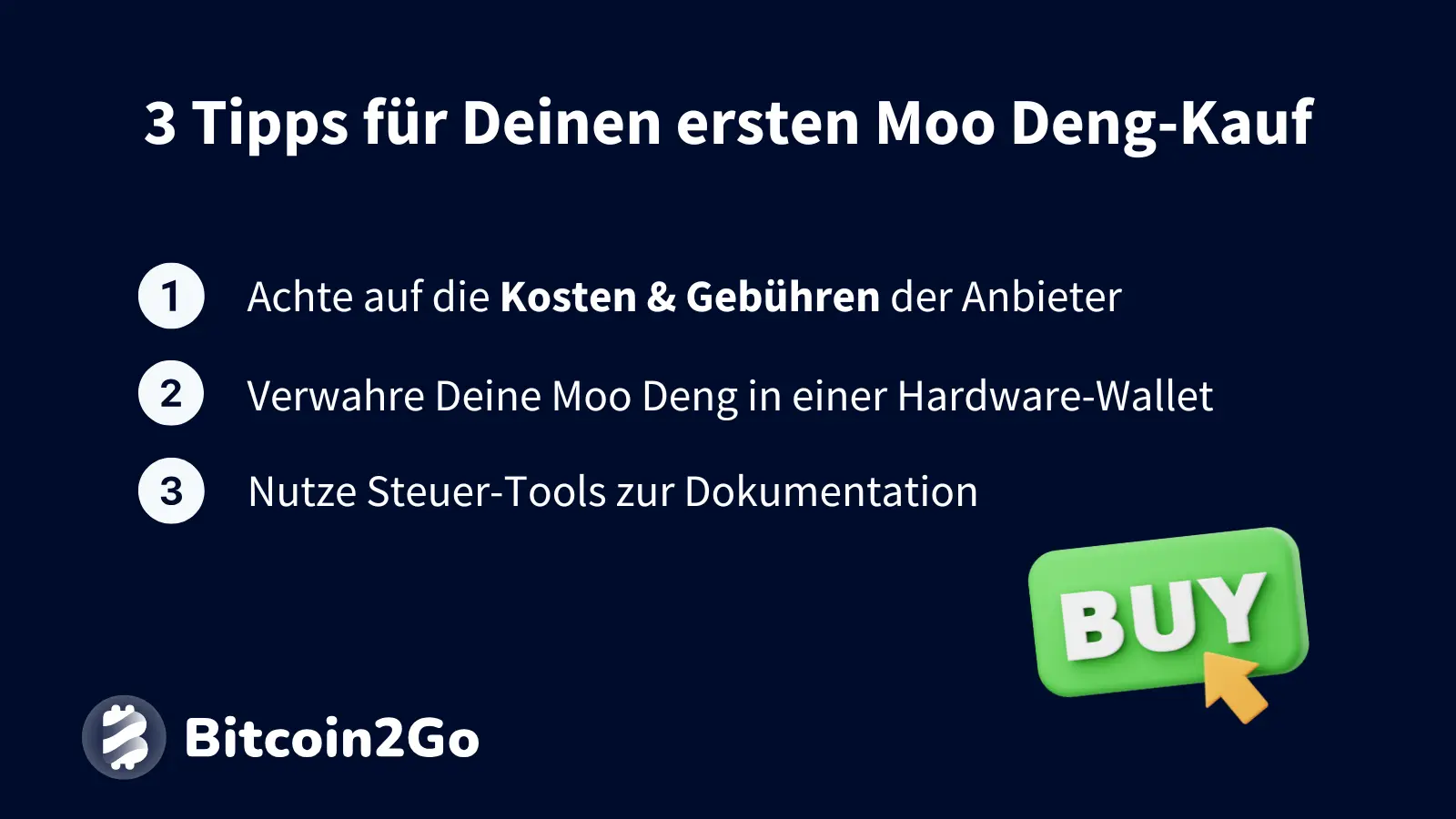 Gebühren, Steuern und Wallets - Beim Kauf von Moo Deng sind weitere Aspekte wichtig