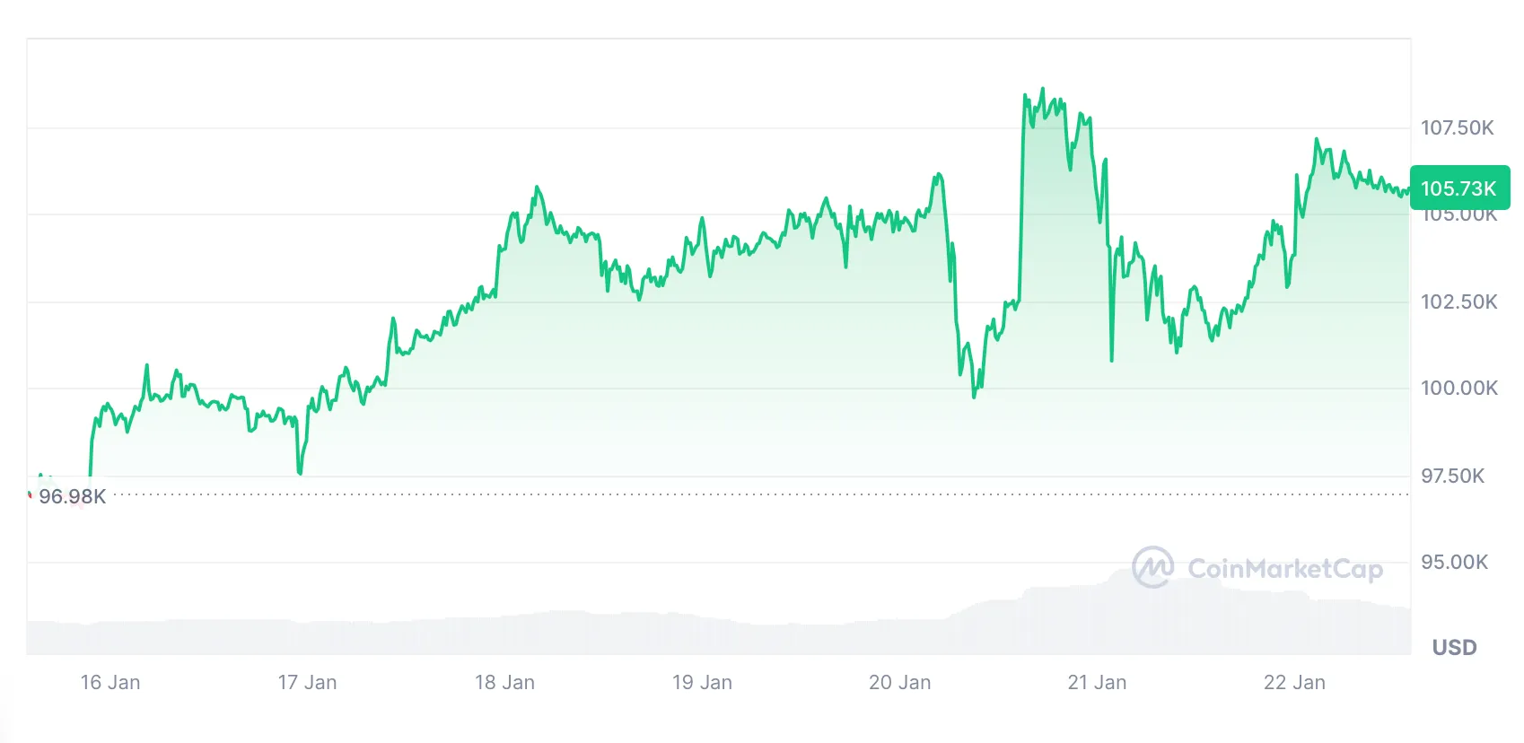 Bitcoin-Chart auf Coinmarketcap