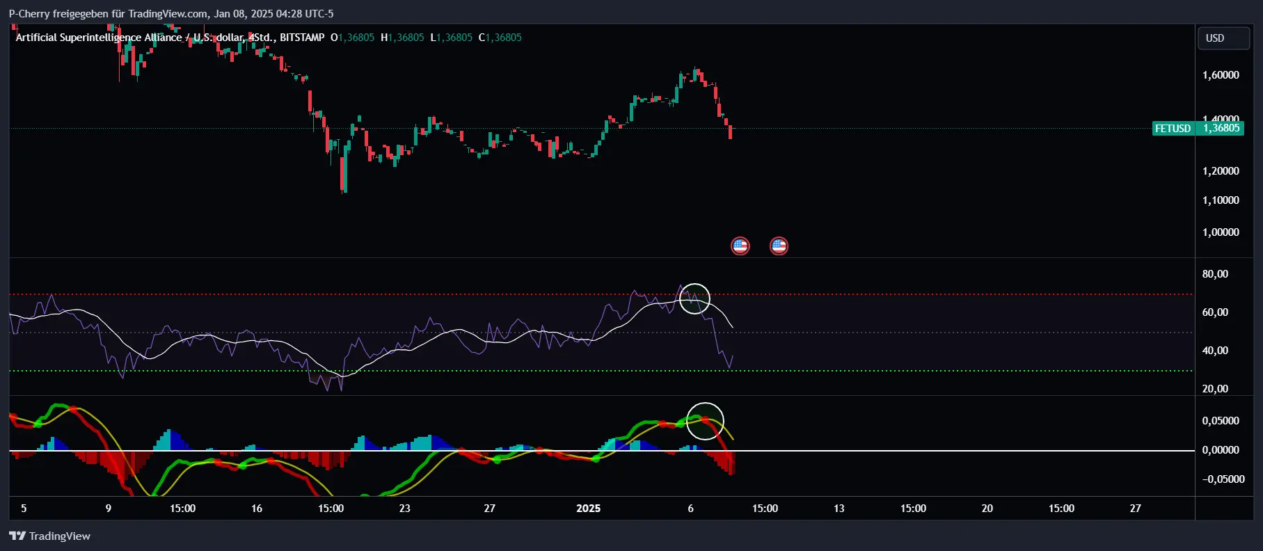 FET, RSI und MACD, 4-Stundenchart, Quelle: Tradingview