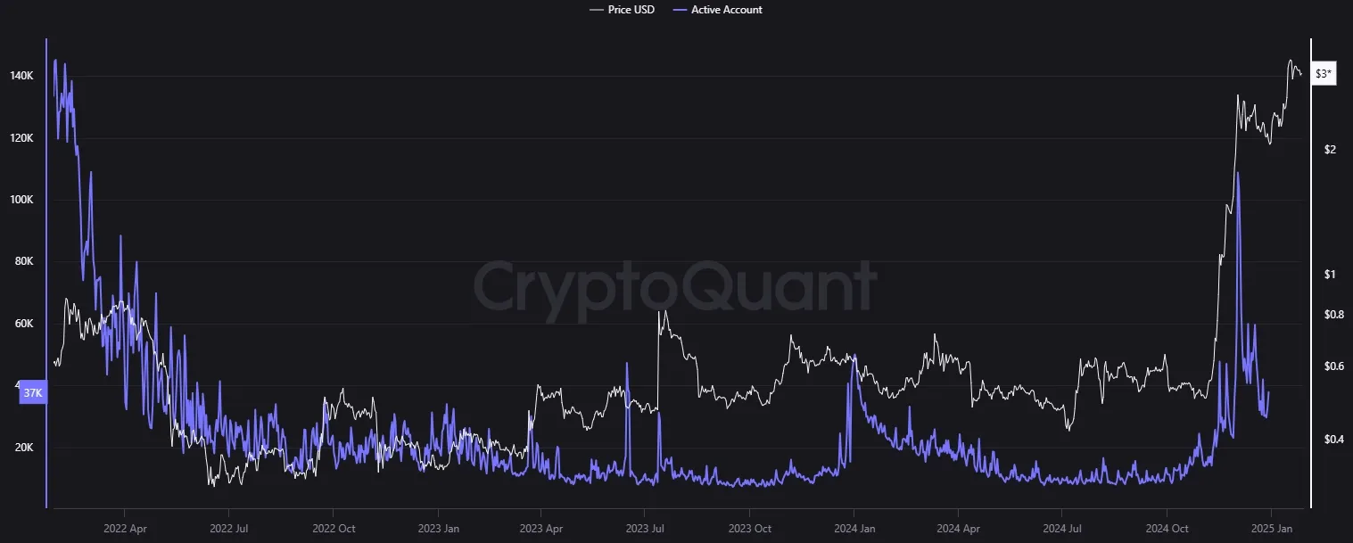 Aktive Adressen Ripple-Blockchain