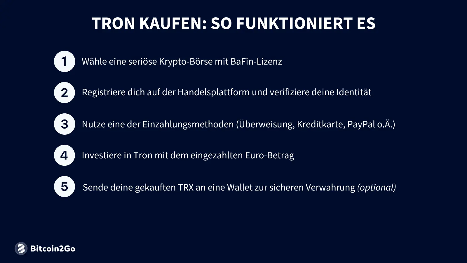 Tron Kaufanleitung