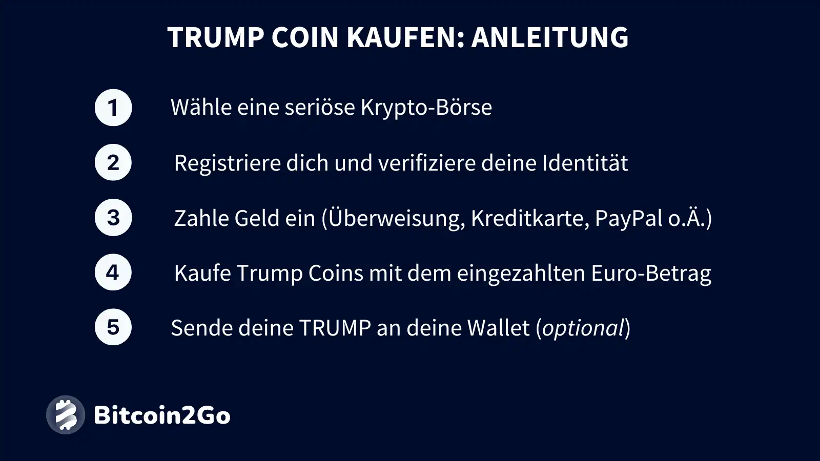 Offizielle Trump Coins kaufen in 5 einfachen Schritten