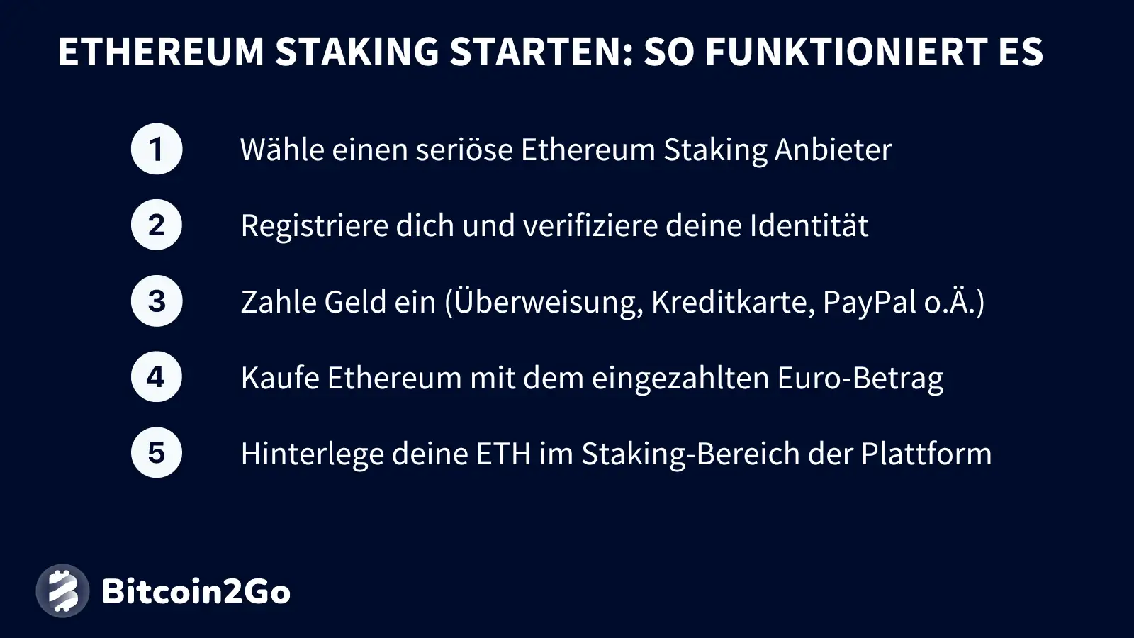 Ethereum Staking Anleitung