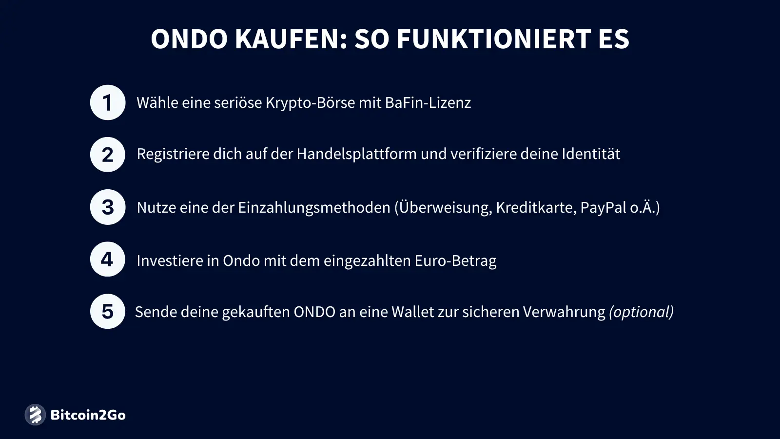 Ondo Kaufanleitung