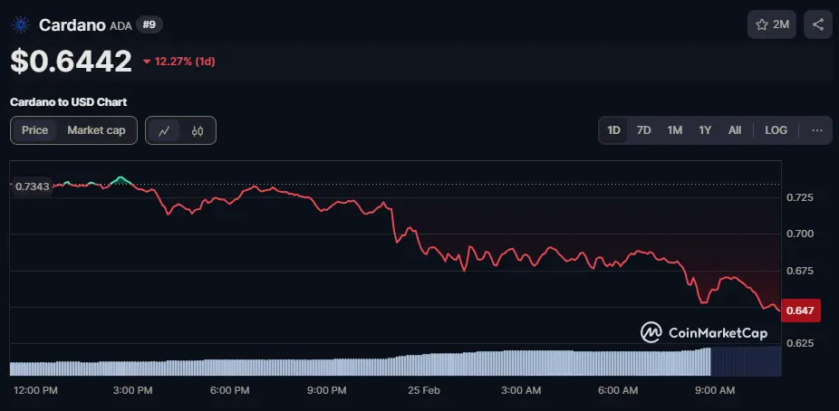 Cardano Kurs bricht um -12% binnen 24h ein