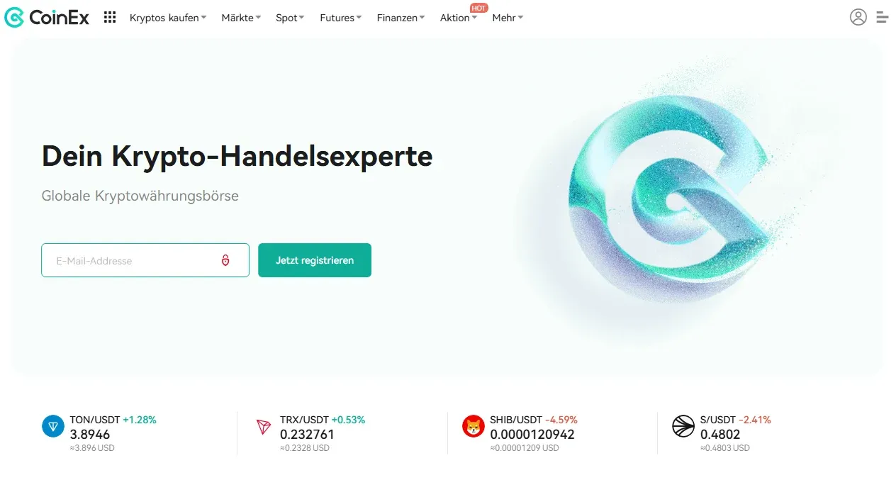 Kontoerstellung bei CoinEx - Anleitung