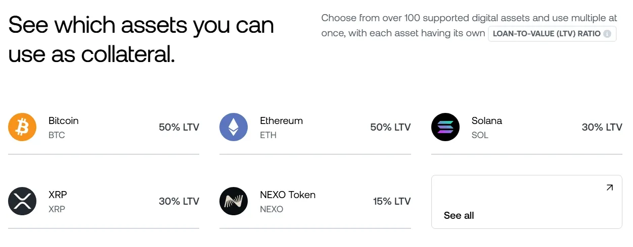Kryptowährungen bei Nexo als Sicherheit hinterlegen um Kredit zu erhalten - Die Möglichkeiten