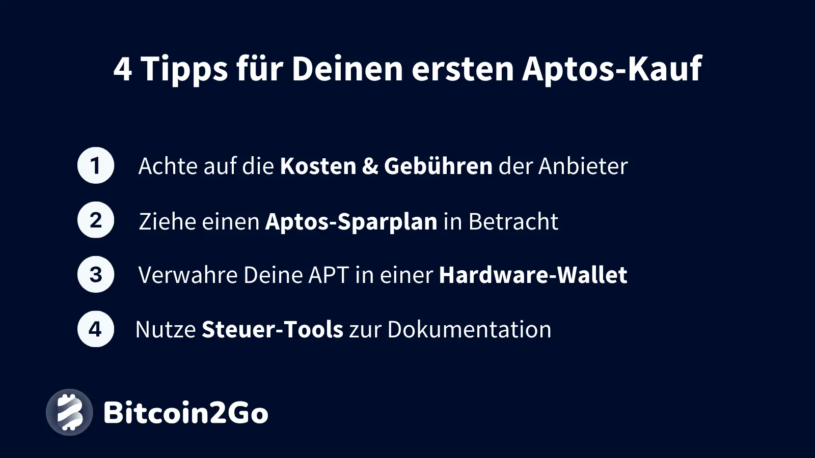 4 Tipps für den Kauf von Aptos Coins