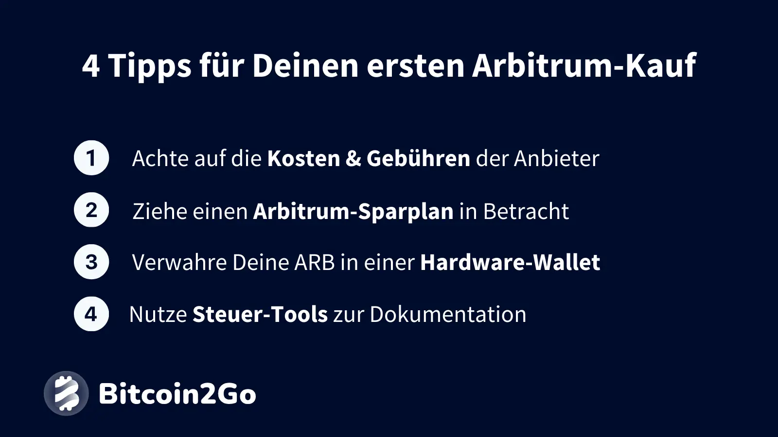 4 Tipps für deinen Arbitrum-Kauf