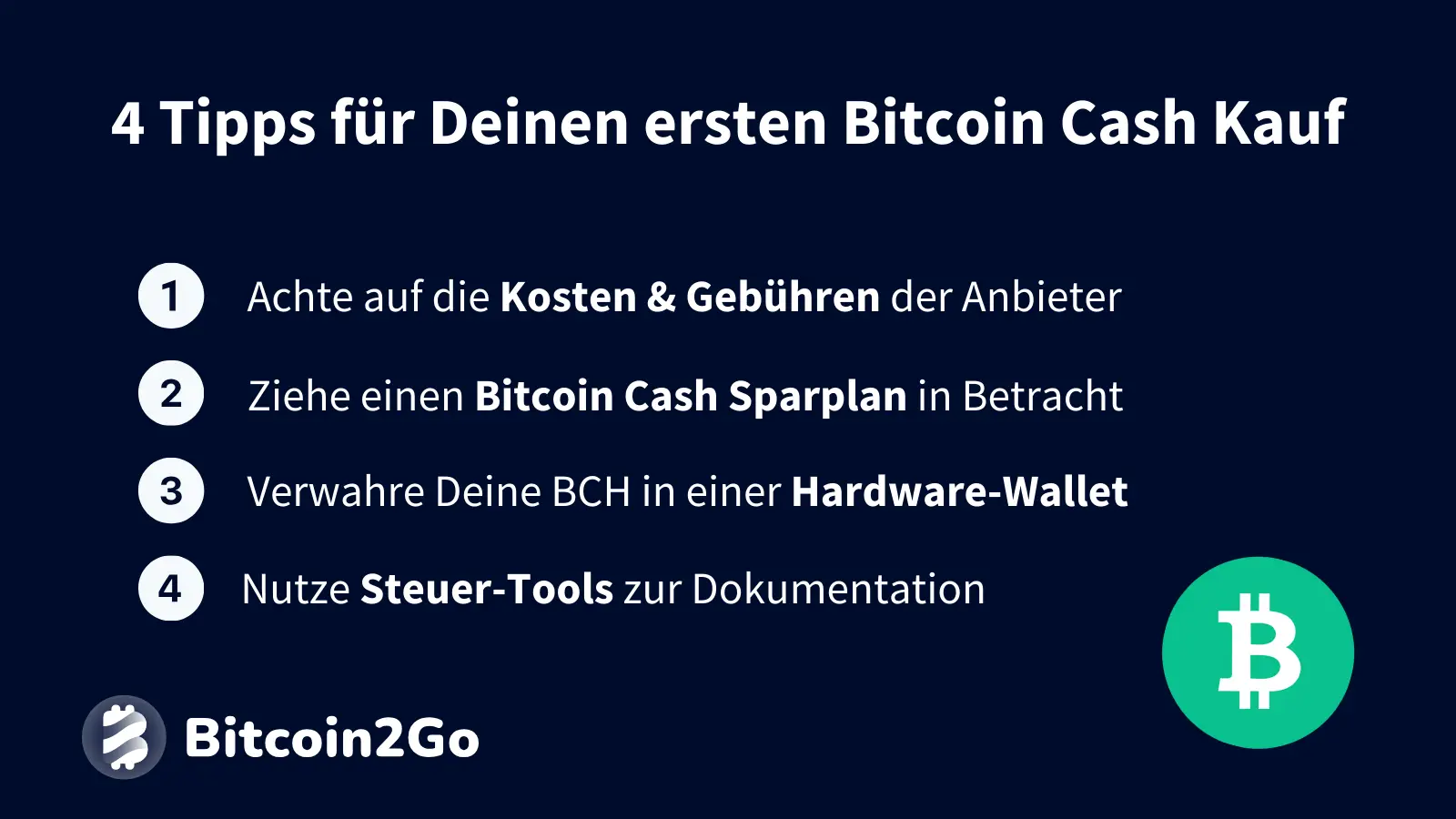 4 Tipps für deinen ersten BCH-Kauf