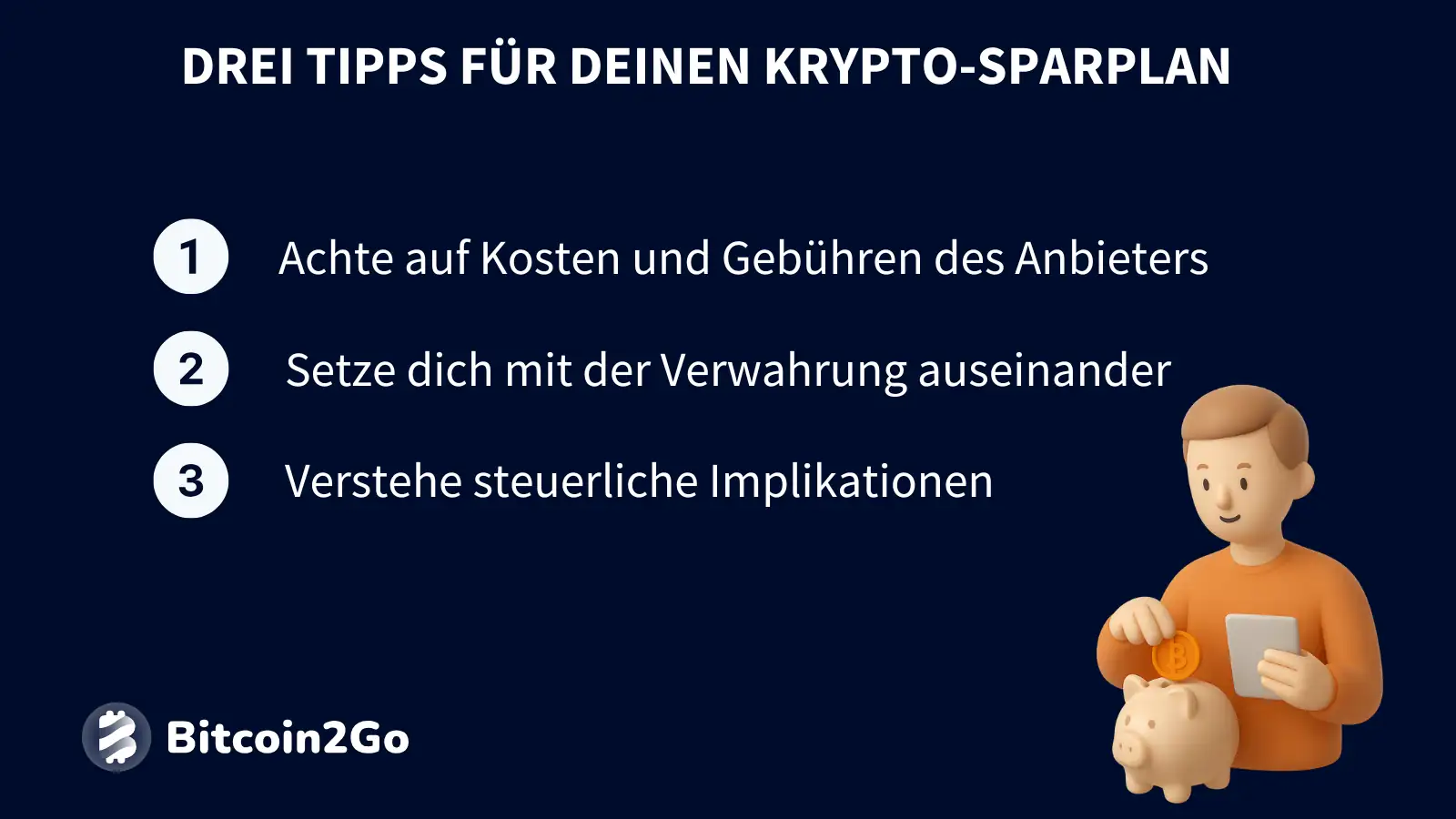 Drei wichtige Tipps für deinen ersten Krypto-Sparplan