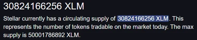 Im Umlauf befindende XLM Coins von Stellar (Quelle: revolut.com)