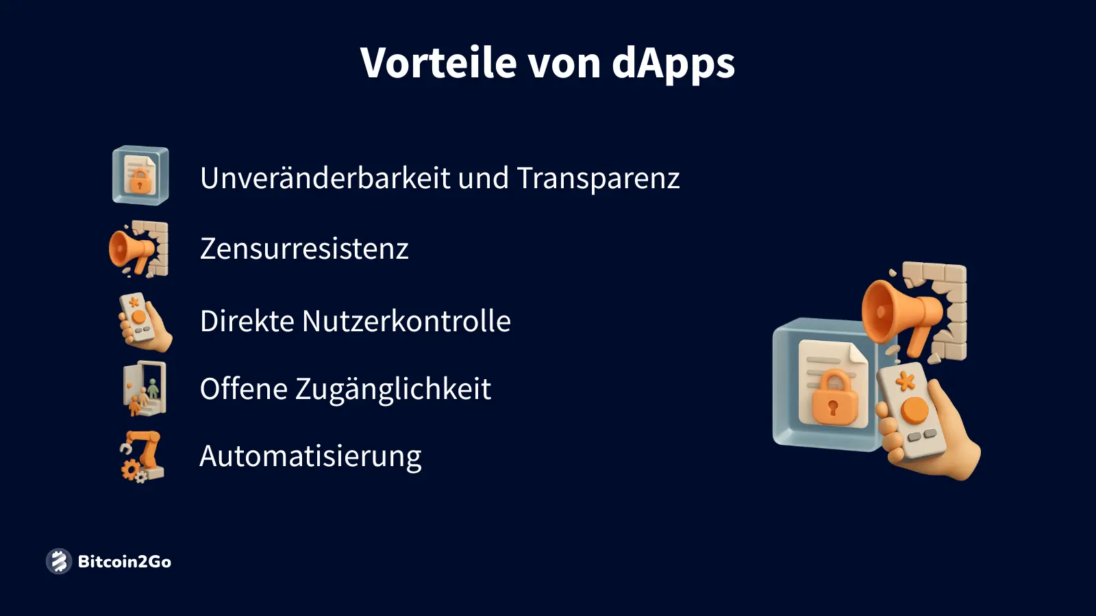 Transparenz, Kontrolle und Automatisierung durch dApps.