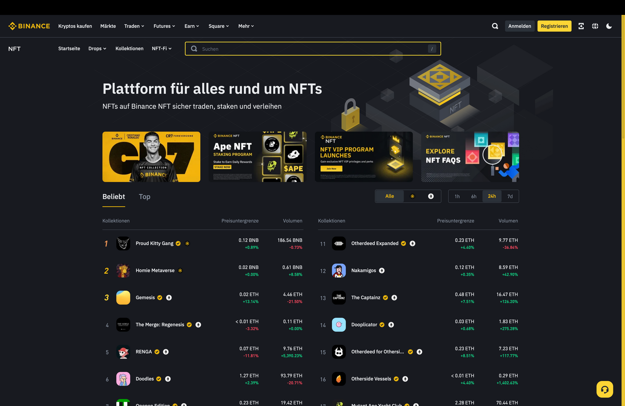 Binance NFT Marktplatz