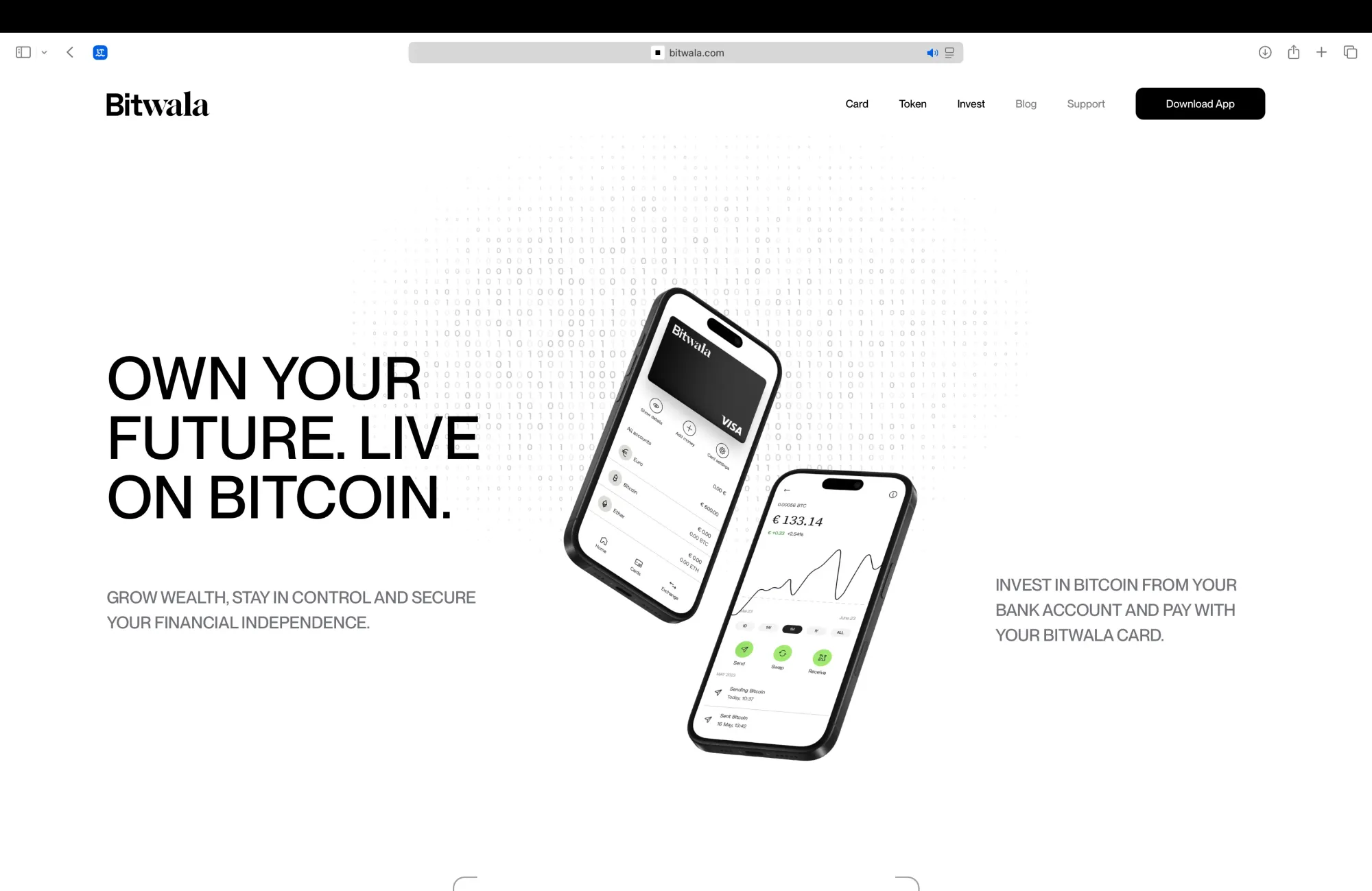 Startseite des Berliner-FinTechs Bitwala