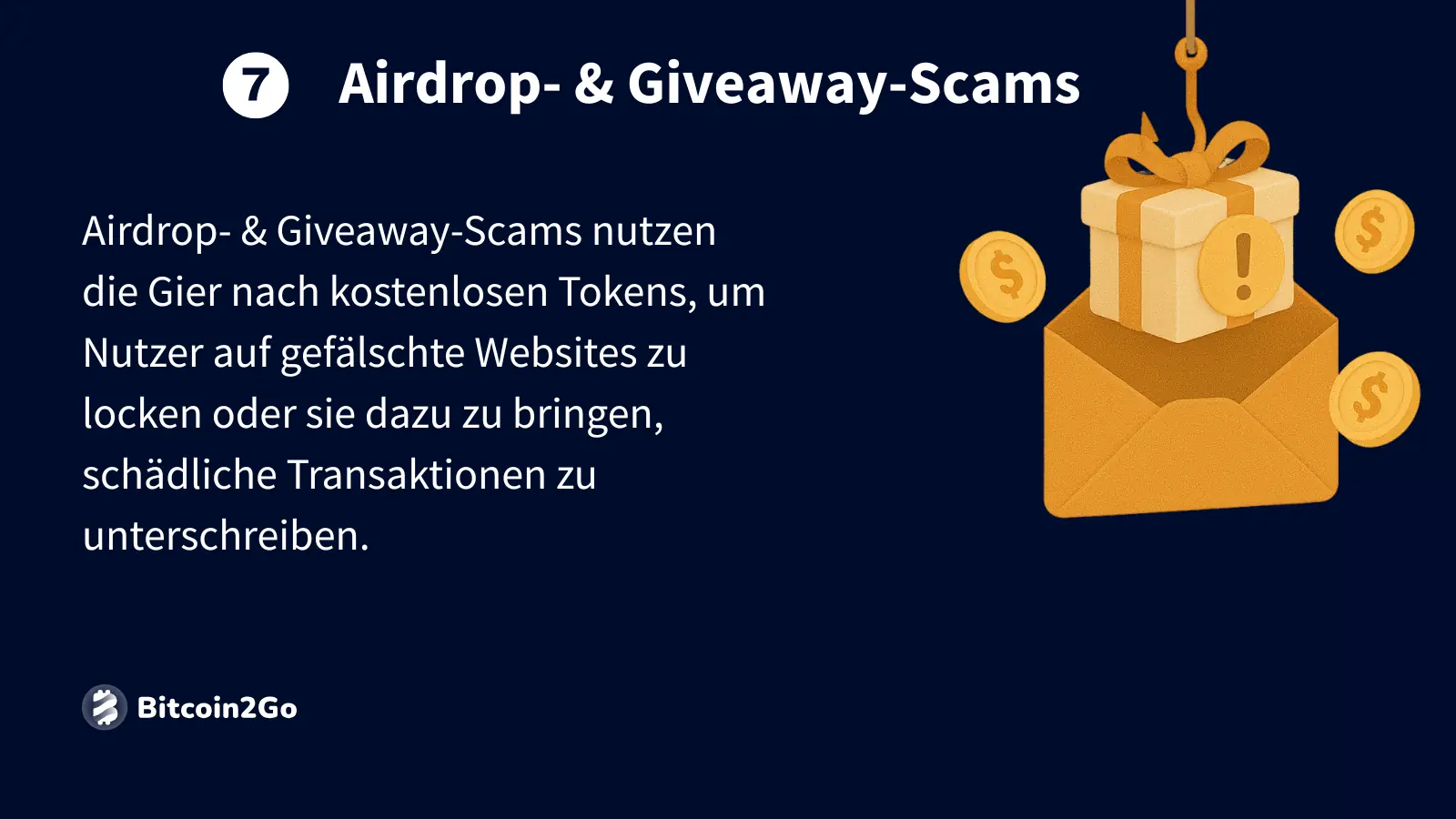Gefälschte Airdrops und Token-Giveaways als Scam