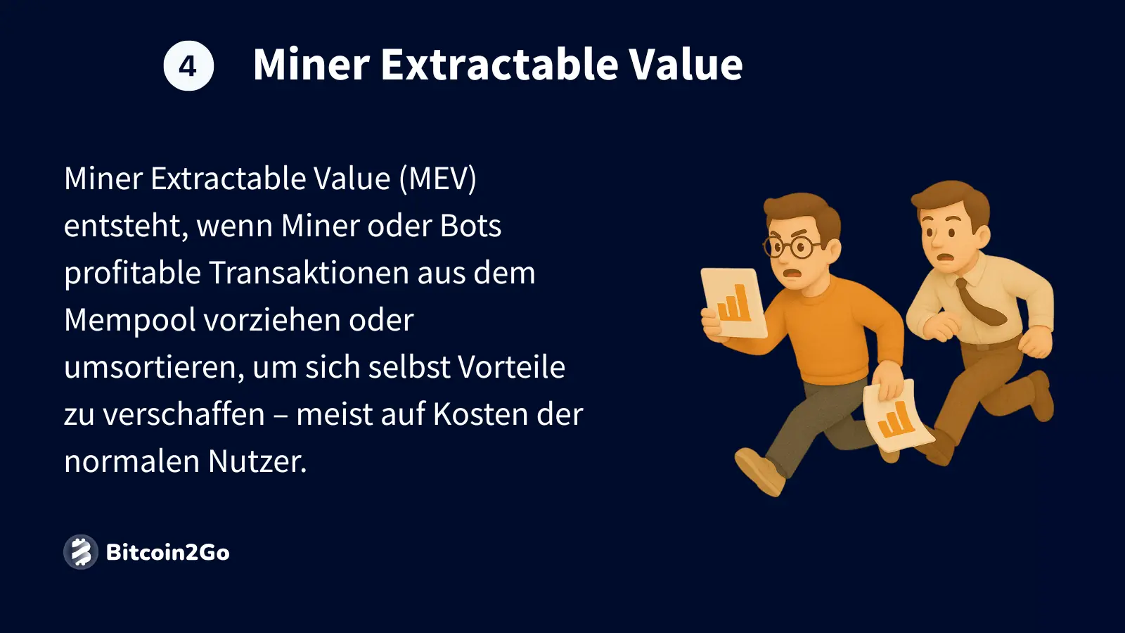 Zwei Trader jagen einem fliehenden Bot mit Grafiken hinterher.