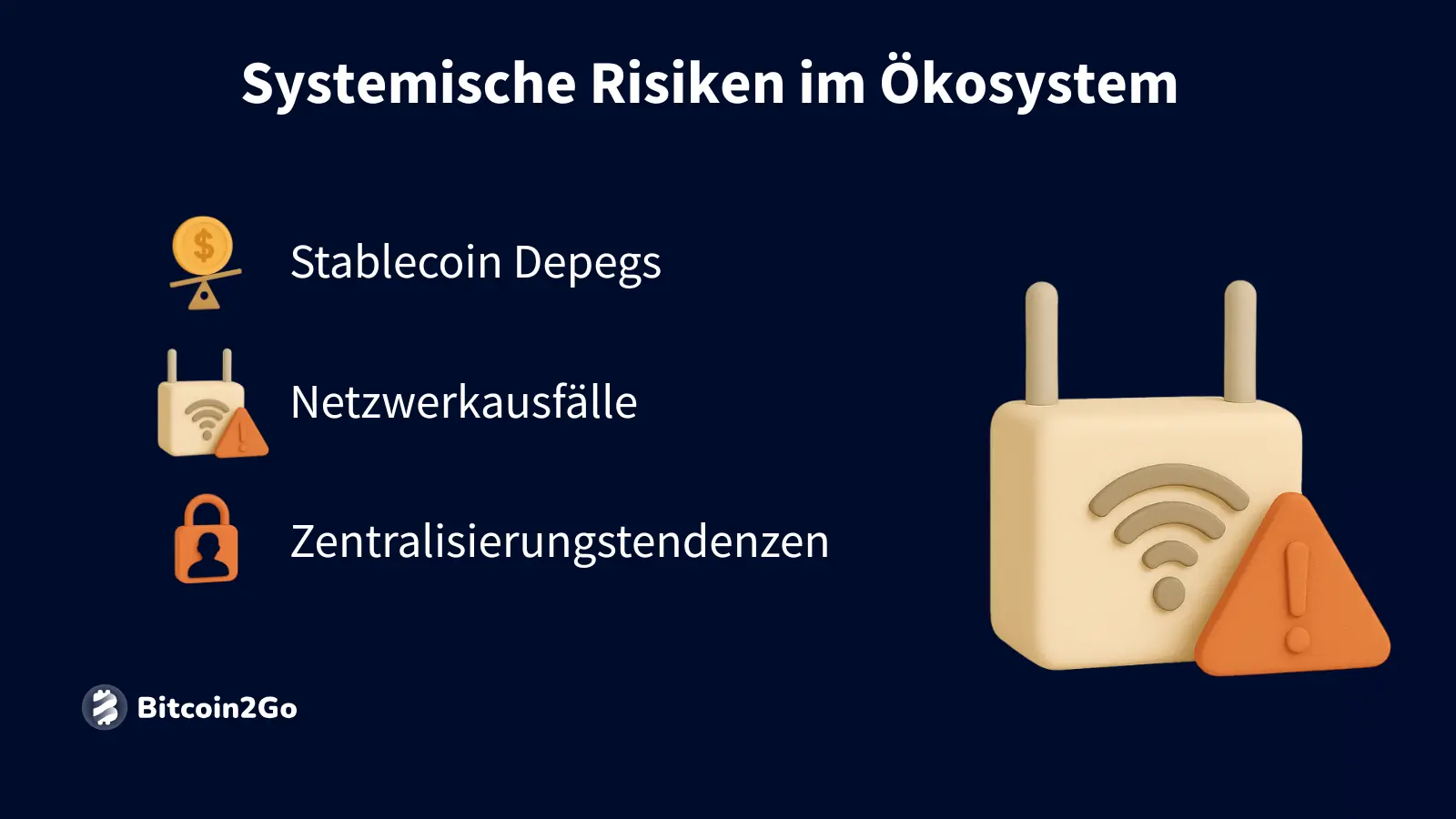 Systemische Risiken: Depegs, Netzwerkausfälle, Zentralisierung
