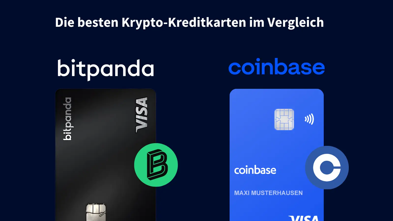 Die besten Krypto-Kreditkarten in unserem Vergleich: Bitpanda und Coinbase.